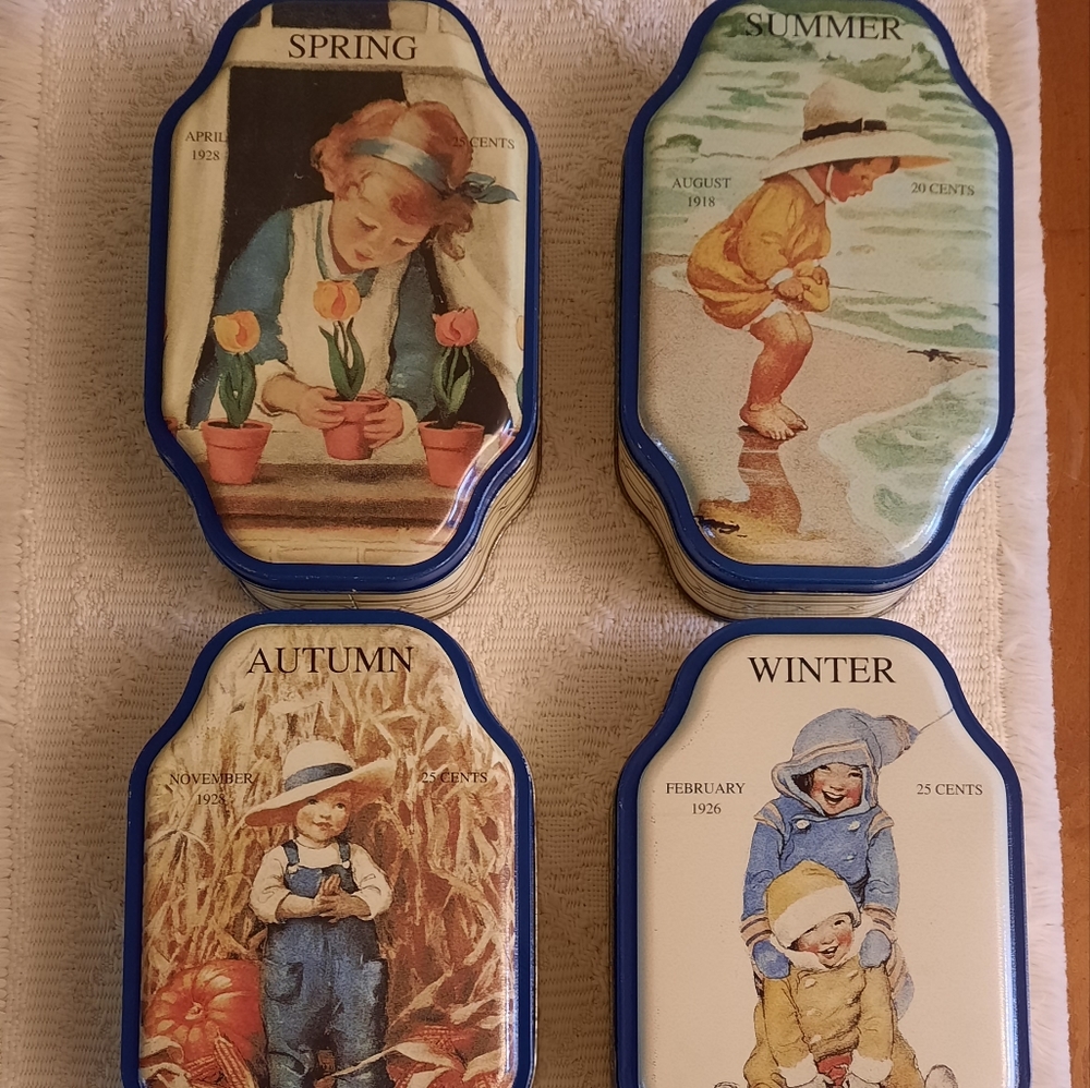 RARE Vintage Good Housekeeping Hearst Four Seasons Empty Tins